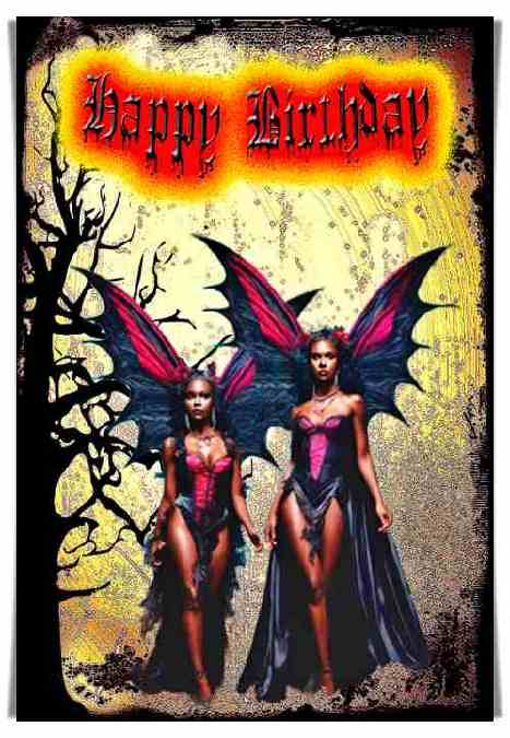 Goth Fairy Birthday Card