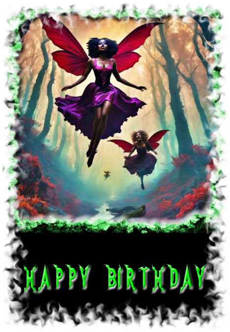 Goth Fairy Birthday Card