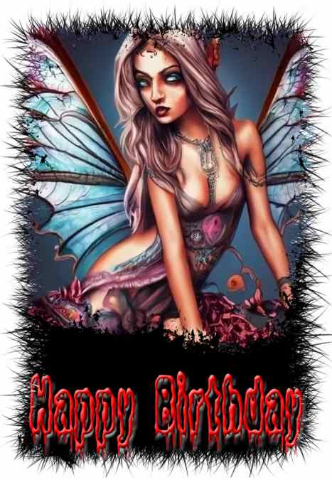 Goth Fairy Birthday Card