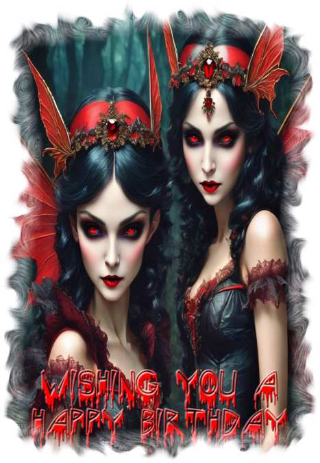 Goth Fairy Birthday Card