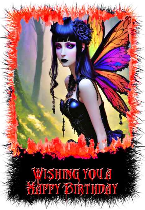 Goth Fairy Birthday Card