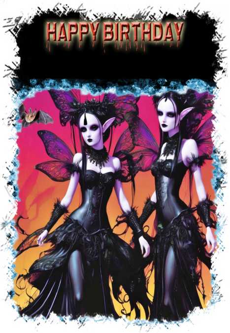 Goth Fairy Birthday Card