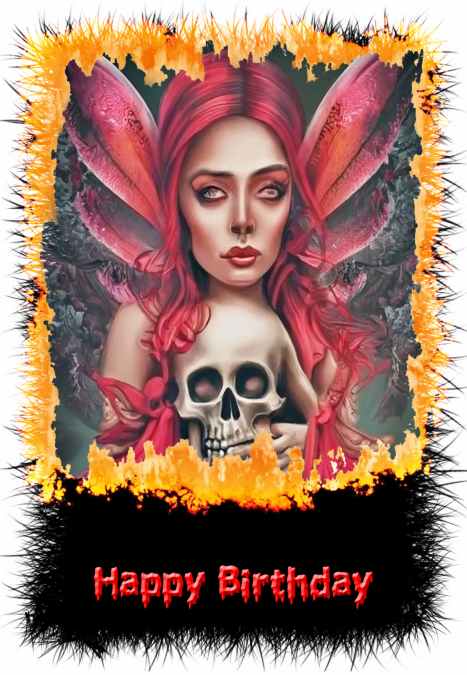 Goth Fairy Birthday Card