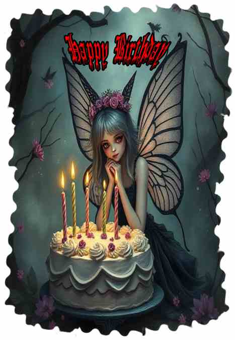 Goth Fairy Birthday Card