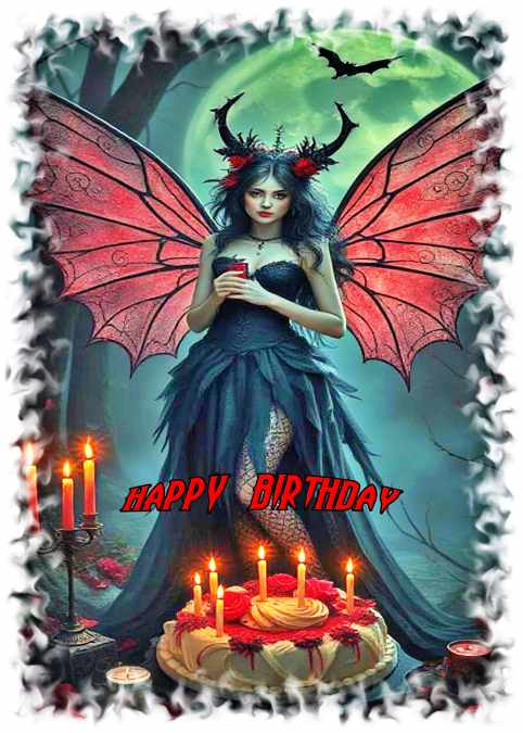 Goth Fairy Birthday Card