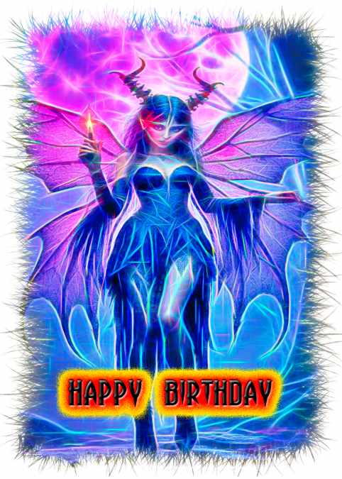 Goth Fairy Birthday Card