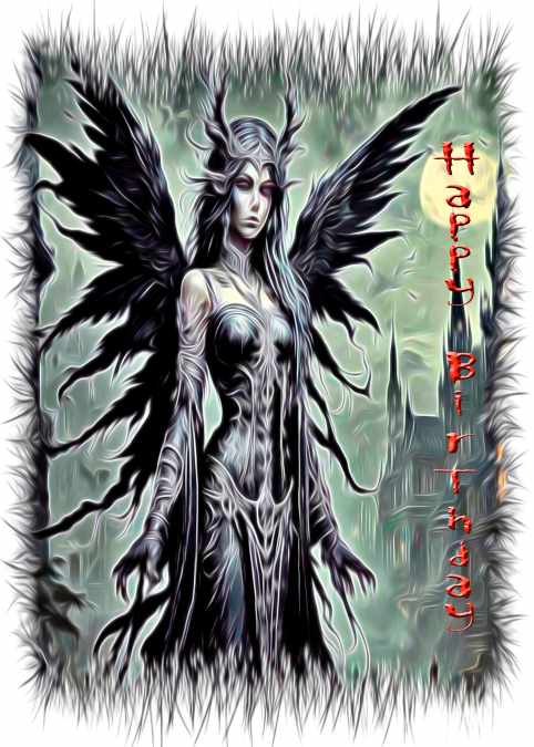 Goth Fairy Birthday Card