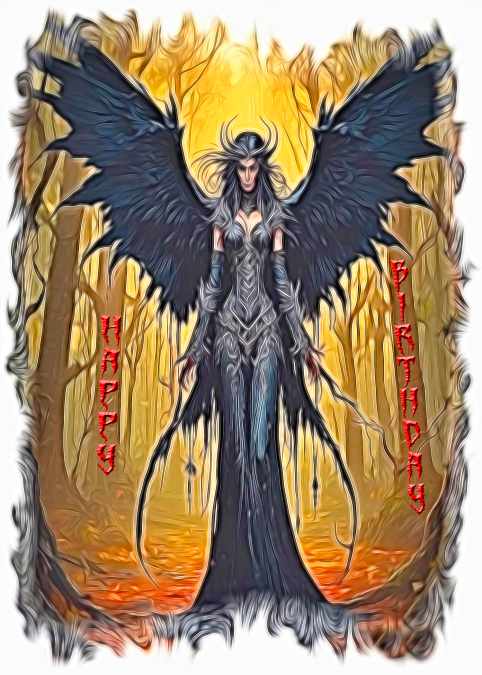 Goth Fairy Birthday Card