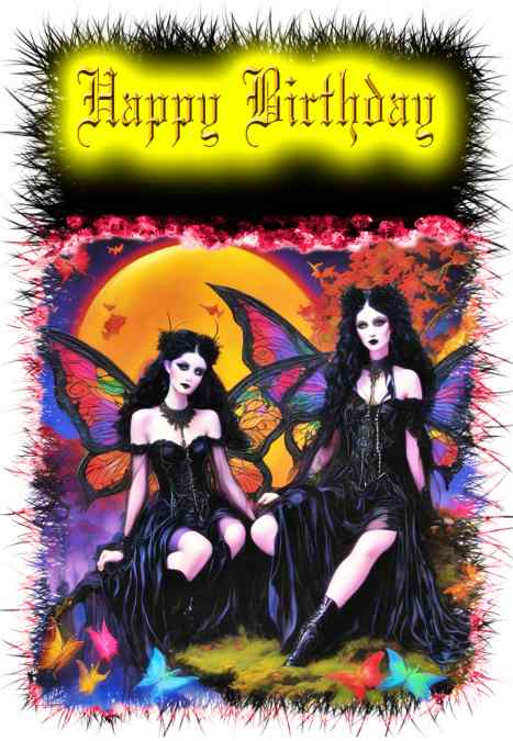 Goth Fairy Birthday Card