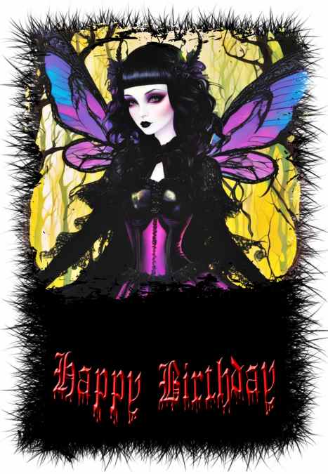 Goth Fairy Birthday Card