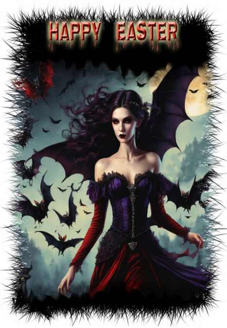 Goth Fairy Easter Card