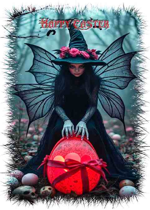 Goth Fairy Easter Card