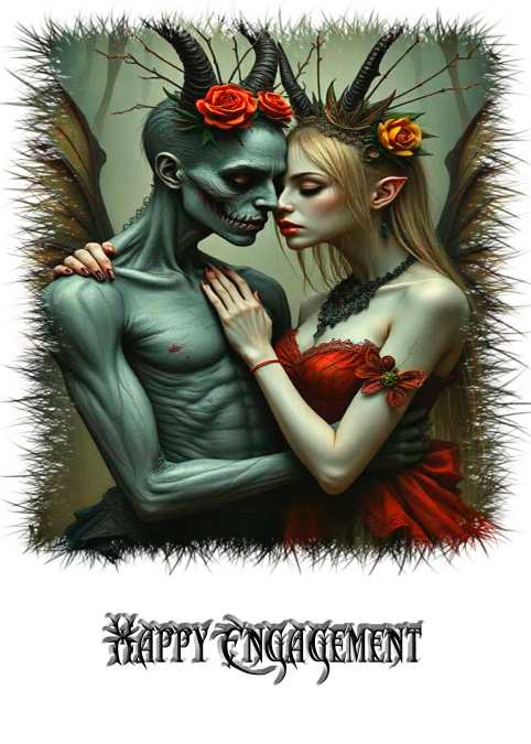 Goth Fairy Engagement Card