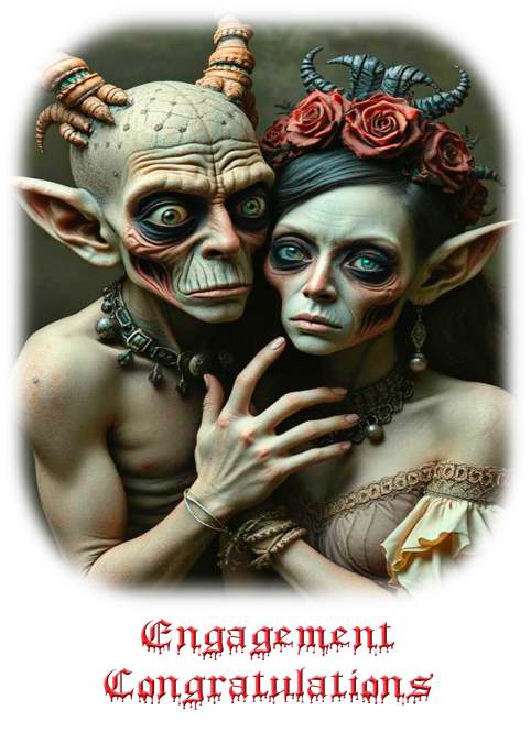 Goth Fairy Engagement Card